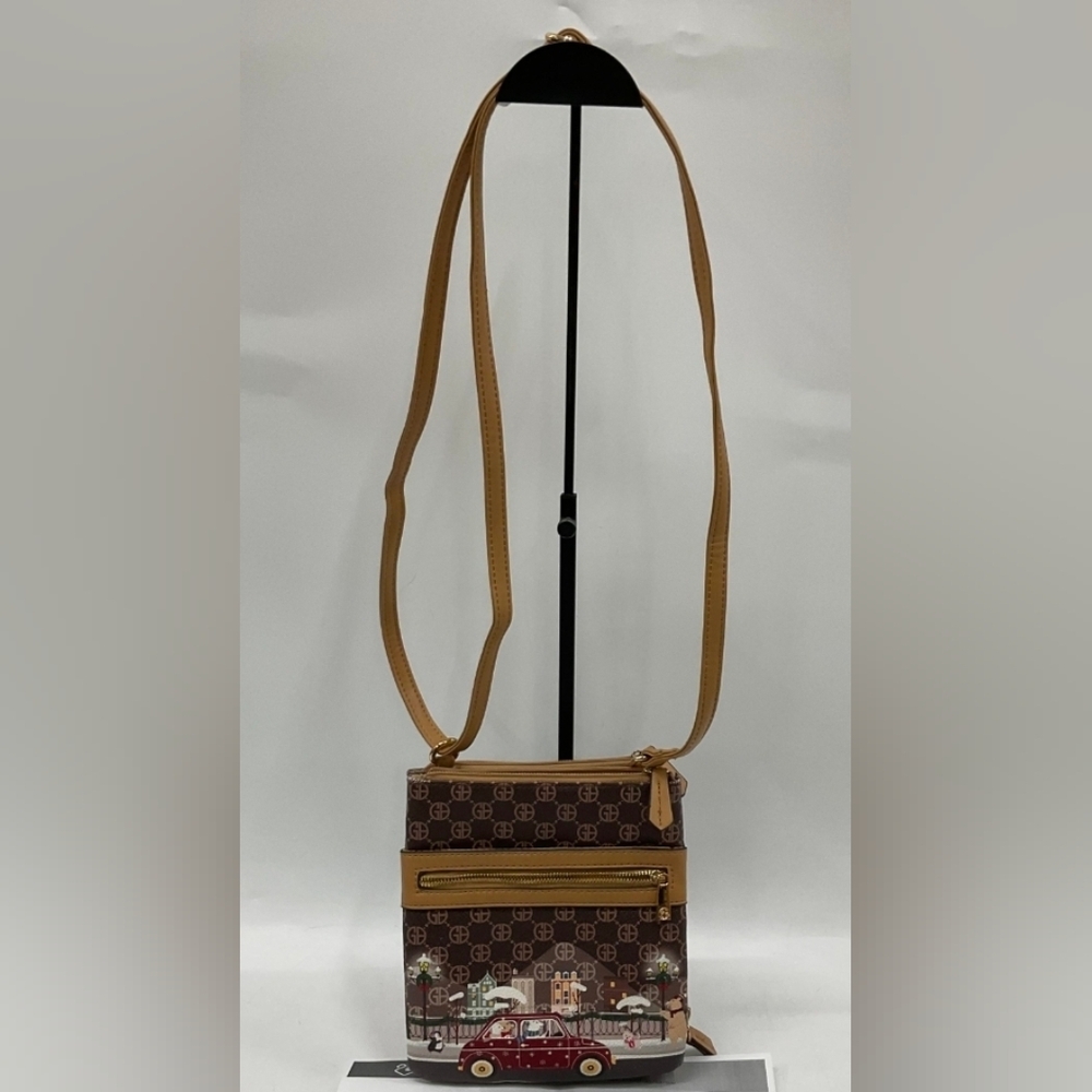 Authentic Giani Bernini Brown Monogram Dasher Bag… - image 2